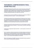 PARAMEDIC COMPREHENSIVE FINAL EXAM PRACTICE&vert;UPDATED&VERIFIED&vert;100&percnt; SOLVED&vert;GUARANTEED SUCCESS