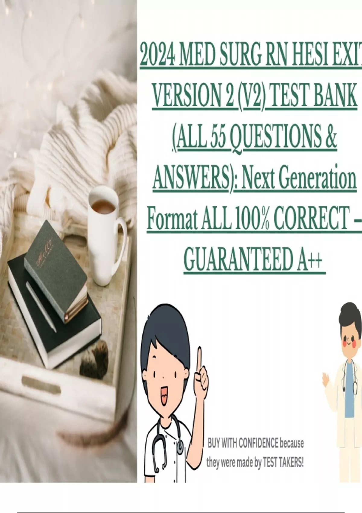 MED SURG RN HESI EXIT VERSION BRAND NEW AUTHENTIC 2 (V2) TEST BANK (ALL ...
