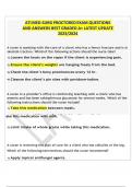 ATI MED-SURG NGN PROCTORED EXAM QUESTIONS AND ANSWERS BEST GRADED A&plus; LATEST UPDATE 2023&sol;2024