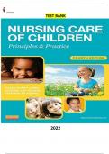 Nursing Care of Children 4th Edition by Susan R. James, Kristine Nelson & Jean Ashwill - Latest, Complete and Elaborated (Test Bank)