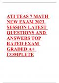 ATI TEAS 7 Math (Questions with Answers)LATEST UPDATE 2023