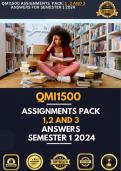 Answers QMI1500 Assignment 1 , 2 and 3 Semester 1 2024 (Answers) (ACE This Assignment)