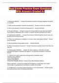 Real Estate Practice Exam Questions With Answers Graded A&plus;