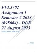 PVL3702 Assignment 1 Semester 2 2023 (698664) - DUE 21 August 2023