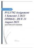 PVL3702 Assignment 1 Semester 2 2023 (698664) - DUE 21 August 2023