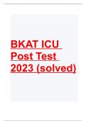 BKAT ICU Post Test Questions And Answers 