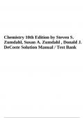 Chemistry 10th Edition by Steven S. Zumdahl, Susan A. Zumdahl , Donald J. DeCoste Solution Manual / Test Bank