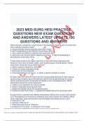 2022-23 MED-SURG HESI PRACTICEQUESTIONS NEW EXAM QUESTIONSAND ANSWERS LATEST UPDATE
