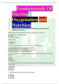 NUR 502 100 Item Exam On Fundamentals Of Nursing- Oxygenation and Nutrition 