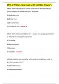 EMT-B Written Final Exam with Certified Answers&period;