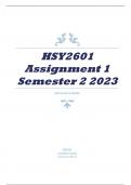 HSY2601 Assignment 1 Semester 2 2023 