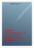 CURRENT PSYCHOTHERAPIES 11TH EDITION BY DANNY WEDDING TEST BANK COMPLETE&period;pdf