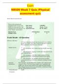 NR 509 Week 7 Quiz /Physical Assessment Quiz 2023