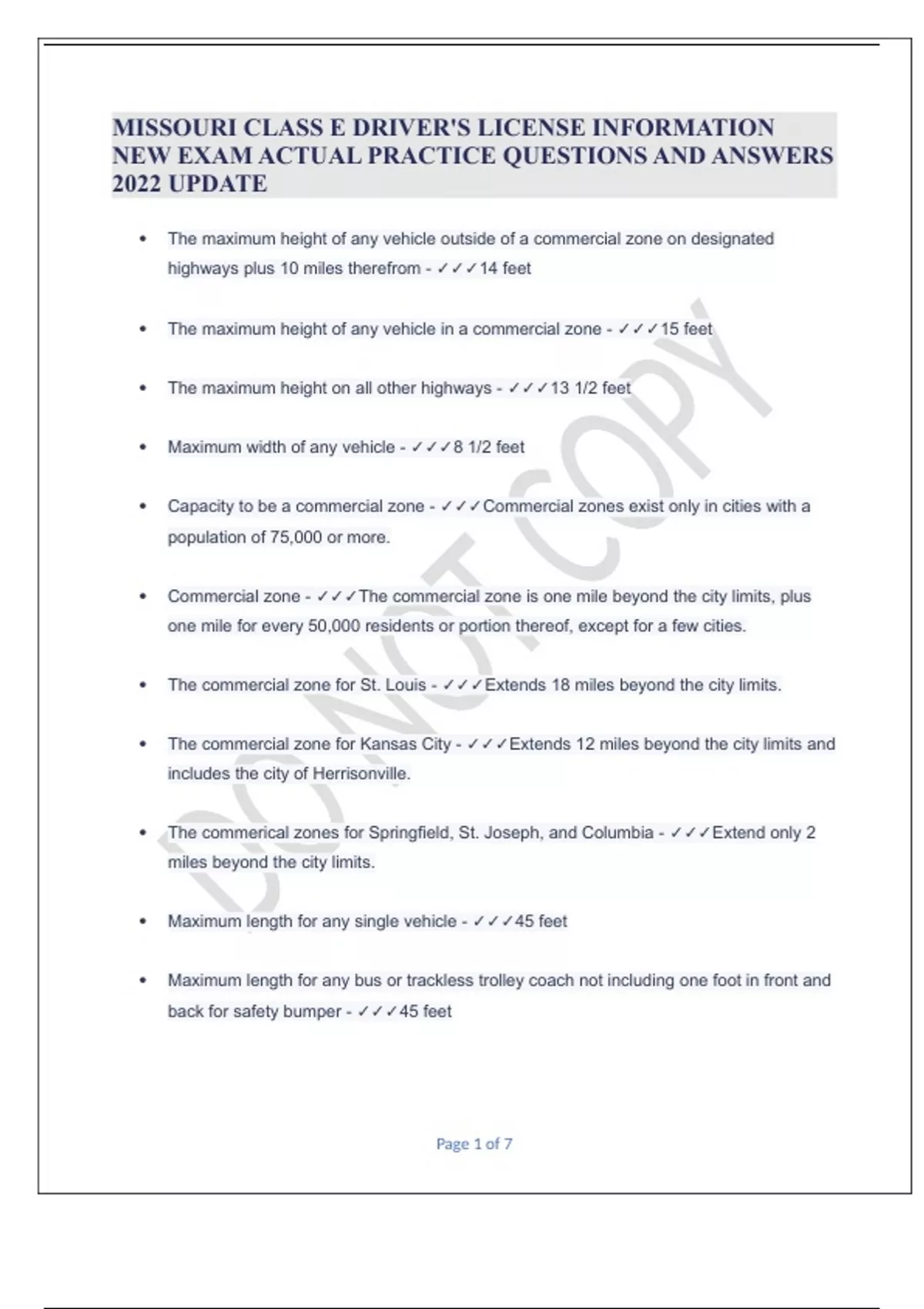 MISSOURI CLASS E DRIVER'S LICENSE INFORMATION NEW EXAM ACTUAL PRACTICE