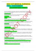 2023 VATI MEDICAL SURGICAL FINAL ASSESSMENT &lowbar;GUARANTEED PASS A