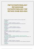 FNP PATHOPHYSIOLOGY RETAKE EXAM PATHOPHYSIOLOGY FNP RETAKE EXAM 2023-2024