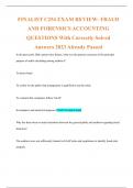FINALIST C254 EXAM REVIEW- FRAUD AND FORENSICS ACCOUNTING QUESTIONS With Correctly Solved Answers 2023 Already Passed