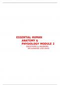  ESSENTIAL HUMAN ANATOMY & PHYSIOLOGY MODULE 2                                            QUESTIONS & ANSWERS                                          100% GUARANTEED  LATEST UPDATE