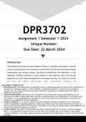 DPR3702 Assignment 1 &lpar;ANSWERS&rpar; Semester 1 2024 - DISTINCTION GUARANTEED