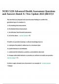 NURS 5220 Advanced Health Assessment Questions and Answers Rated A+ New Update 2023 (BEST)!!