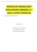 NURS5220 GENEALOGY DISCUSSION GRADED A+ 2023 LATEST UPDATES