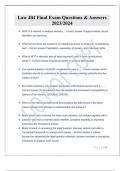 Law 404 Final Exam Questions & Answers 2023&sol;2024