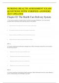 NURSING HEALTH ASSESSMENT EXAM QUESTIONS WITH VERIFIED ANSWERS 2023 UPDATES 