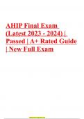   AHIP Final Exam (Latest 2023 - 2024) | Passed | A+ Rated Guide | New Full Exam