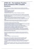 AFSB 152 - The Institutes Practice Exam Questions With Complete Solutions&period;