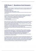 CHN Exam 1  Questions And Answers 2023
