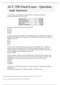 ACC 350 Final Exam &ndash; Question And Answers