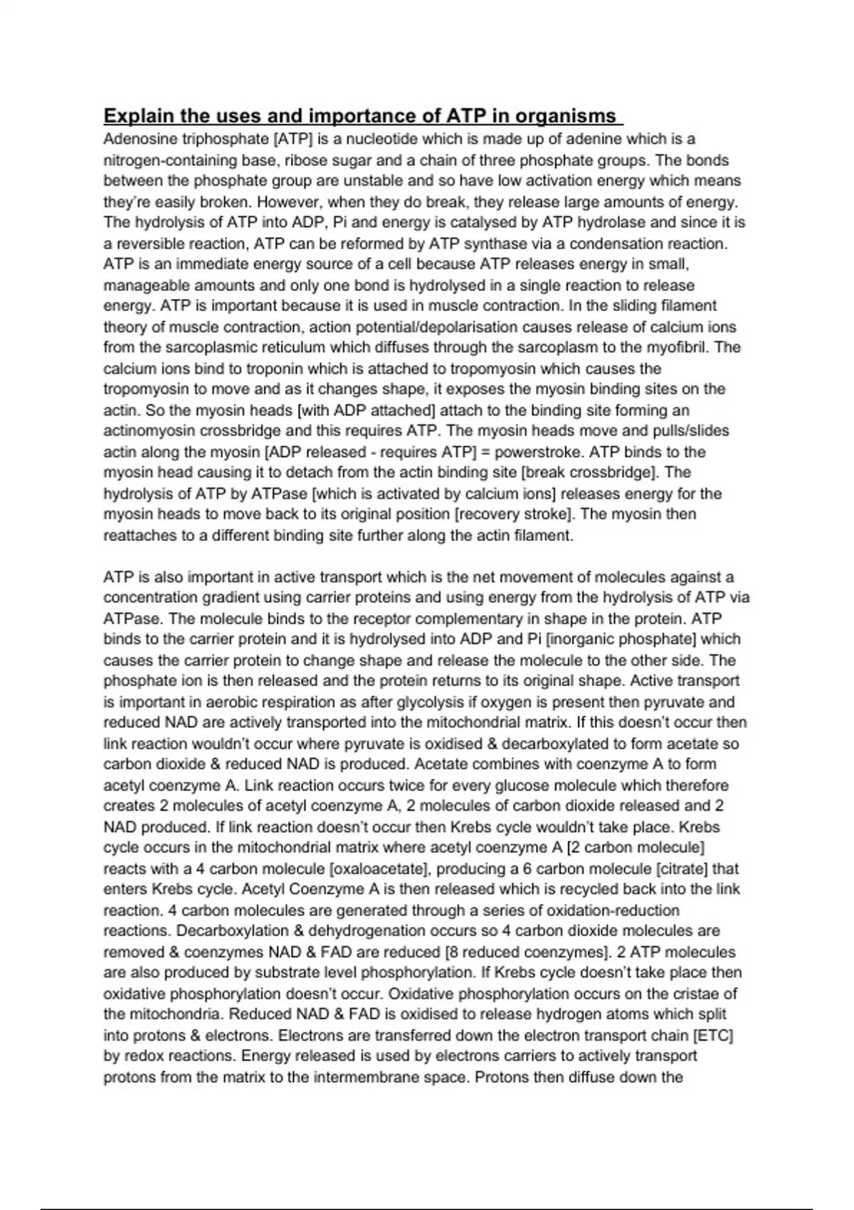 AQA A-LEVEL BIOLOGY 25 MARK MODEL ESSAYS AND ESSAY PLANS FOR POTENTIAL ...