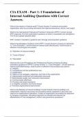 CIA EXAM - Part 1&colon; I Foundations of Internal Auditing Questions with Correct Answers&period; 