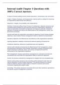 Internal Audit Chapter 1 Questions with 100&percnt; Correct Answers&period; 