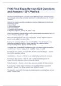 F100 Final Exam Review 2023 Questions and Answers 100&percnt; Verified