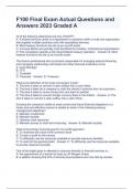 F100 Final Exam Actual Questions and Answers 2023 Graded A