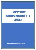 DPP1501 ASSIGNMENT 3 2023