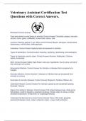 Veterinary Assistant Certification Test Questions with Correct Answers&period; 