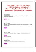 Exam 2: PRN 1381/ PRN1381 (Latest 2023/2024 Updates BUNDLED TOGETHER) Principles of Pharmacology Exams | Grade A | Questions and Verified Answers | Rasmussen