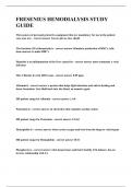 FRESENIUS HEMODIALYSIS STUDY GUIDE&vert;UPDATED&VERIFIED&vert;100&percnt; SOLVED&vert;GUARANTEED SUCCESS