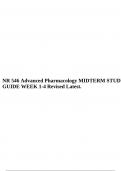 NR 546 Advanced Pharmacology MIDTERM STUDYGUIDE WEEK 1-4 Revised Latest.
