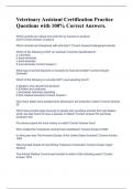 Veterinary Assistant Certification Practice Questions with 100&percnt; Correct Answers&period; 