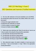 NSG 233 Med Surg 1 Exam 2 Questions and Answers 2023 (Verified Answers)
