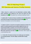 NSG 233 Med Surg 4 Exam 2 Questions and Answers 2023 (Verified Answers)