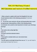 NSG 233 Med Surg 2 Exam 2 Questions and Answers (2024 / 2025) (Verified Answers)
