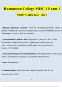 Rasmussen College MDC 1 Exam 1 Study Guide 2023 - 2024 (Verified)