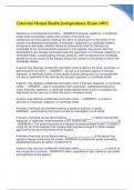 Colorado Mental Health Jurisprudence Exam 100&percnt; latest 2023&sol;2024