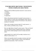 UNE BIOCHEM 1005 WEEK 1 QUESTIONS WITH COMPLETE SOLUTIONS