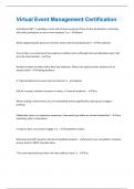 Virtual Event Management Certification &vert; 68 Questions with 100&percnt;correct answers &vert; Verified