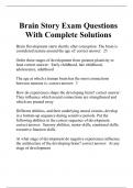 Brain Story Exam Questions With Complete Solutions